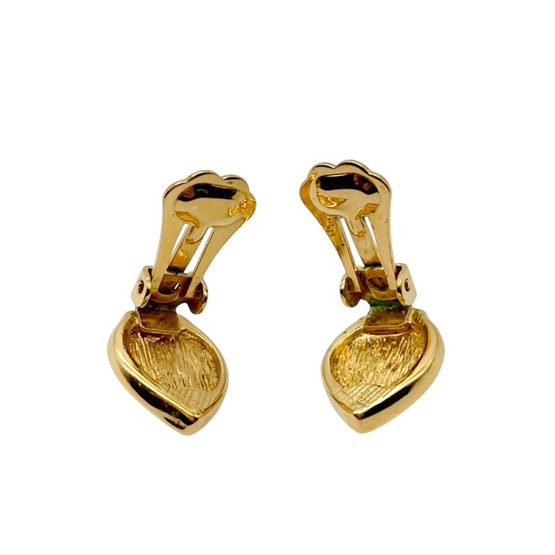 Christian DIOR Earring Vintage Rhinestone Green