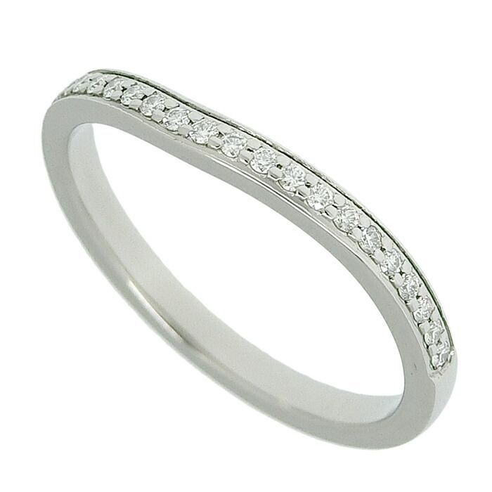 Cartier Ballerina Curved Half Eternity Diamond Ring Pt950 Platinum Diamond #49
