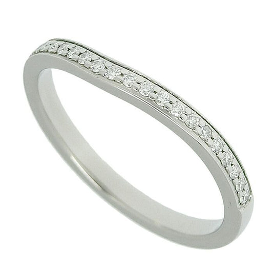Cartier Ballerina Curved Half Eternity Diamond Ring Pt950 Platinum Diamond #49