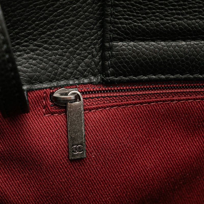 Chanel Coco Mark Handbag Chain Shoulder Bag Black Caviar Skin Women Chanel