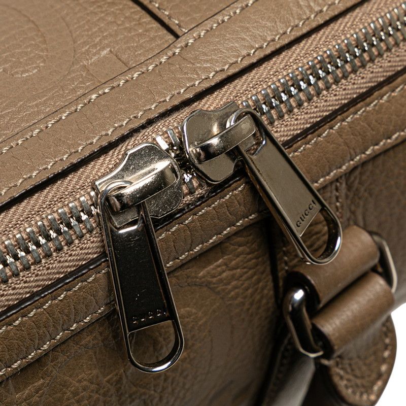 Gucci Jumbo GG Mini Duffle Handbag Shoulder Bag 2WAY 725292 Gray Leather Ladies