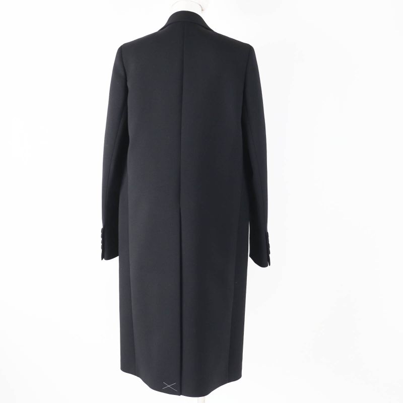 Prada 2021 P6490 Wool Long Length Chester Coat Black 38 Garmented Made In
