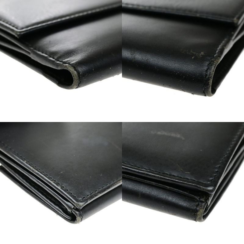 Gucci Long Wallet Logo Black Leather 08bs166