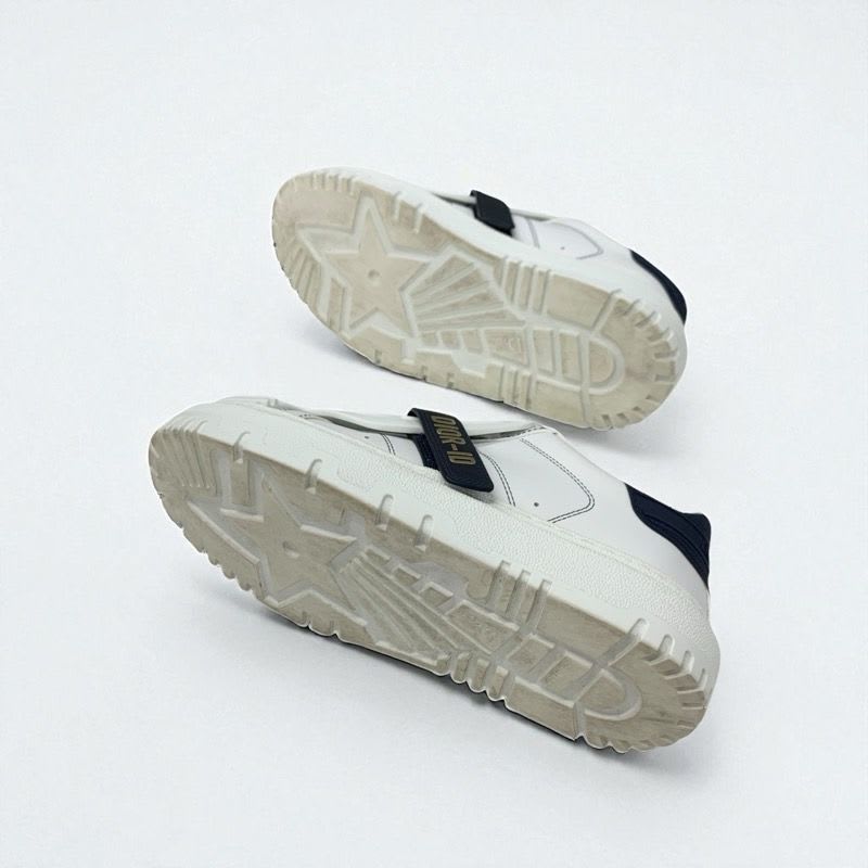 Christian Dior-id Sneakers Shoes Leather Rubber White Black Logo Velcro