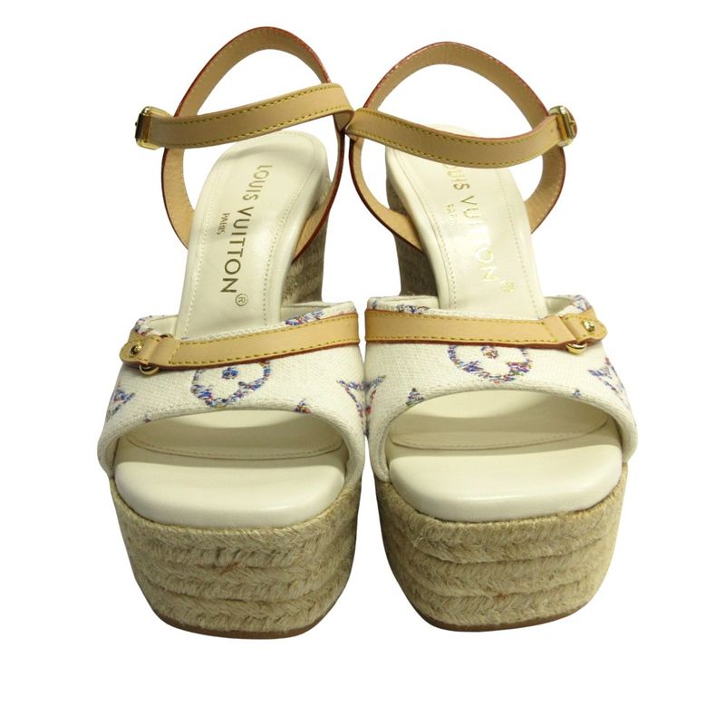 Unused 24ss Louis Vuitton Helios Line Wedge Sandals Espadrilles Monogram 1acsfr