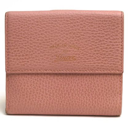Gucci Wallet Ladies Women Leather Genuine Pink 806215924 Hook Bifold with