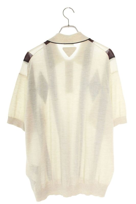 Prada Umb771 Cashmere Argyle Short Sleeve Polo Shirt Men 54