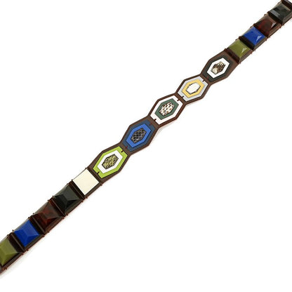 Fendi Strap Yu-croc Brown Blue-pink Multicolor-shoulder-strap