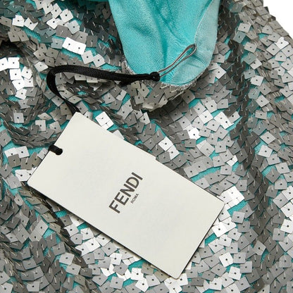 Fendi Sequined Skirt Size: 36 Light Blue Silver Silk Women's Fendi