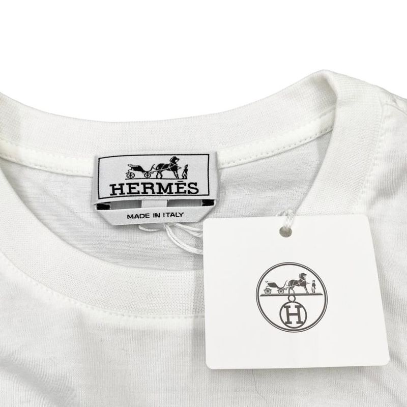 Hermes Short Sleeve T-Shirt Onde Corollet H457920ha90la Size S Blanc White
