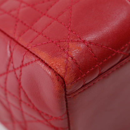 Christian Dior Lady Dior Cannage Calf Red Ladies Handbag