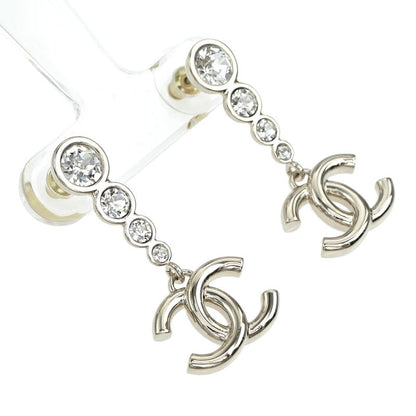 Pair Of Chanel Earrings Coco Mark CC Mark Abe124 B24 B Silver Accessorie