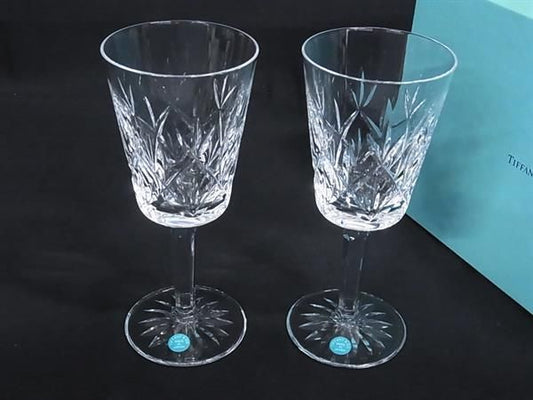 Tiffany & Co Tiffany & Co Faceted Pair Of Glasses Wine Glasses Tableware