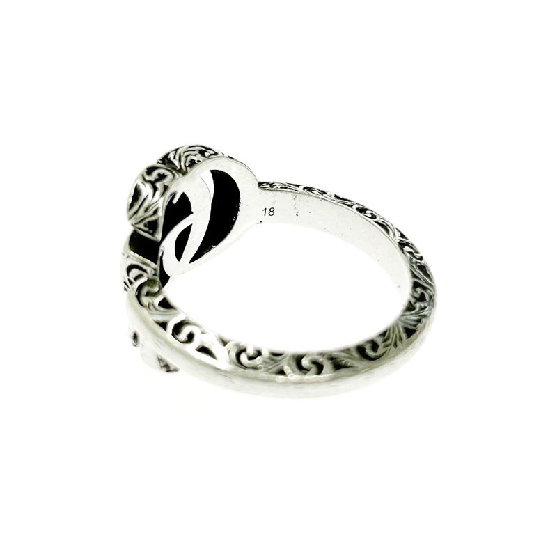 Gucci Silver Arabesque GG Engraved Edge Key Ring 5.6g 925 Engraved 394052 Ring