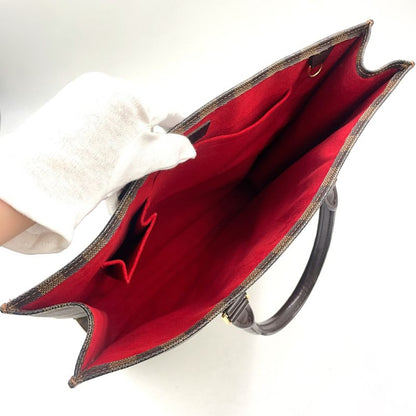 Louis Vuitton Sac Pla Damier Ebene Damier Ebene Leather × PVC Brown Tote Bag