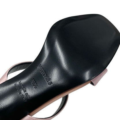 Hermes Glamour Sandals Shoes Satin Pink Unused Kelly Hardware