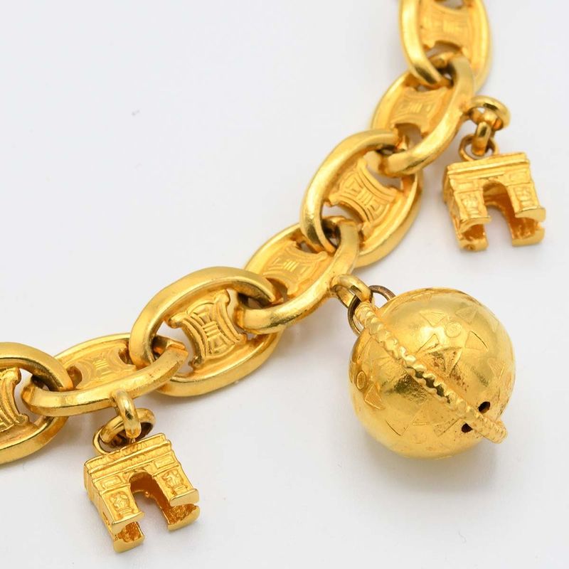 Celine Choker GP Star Ball Triumph Macadam Gold Color Approx 16.99g Necklace