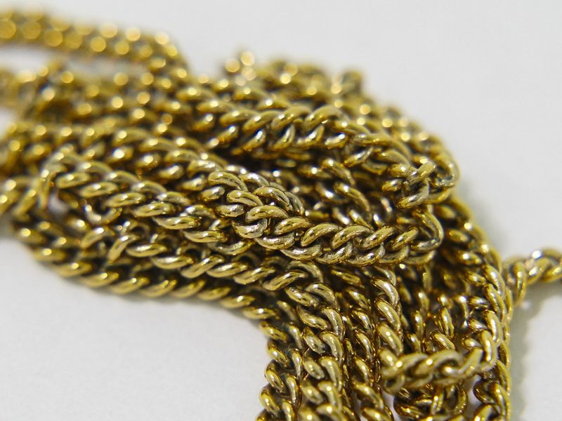 Authentic Chanel Coco Mark Rhinestone Necklace Pendant Plastic GP Gold Plated