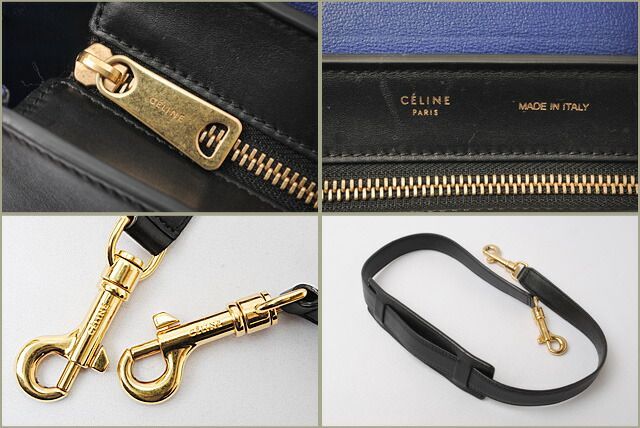 Celine Handbag Shoulder Bag Celine Trapeze 169543 Sand Beige Blue Black 2-way