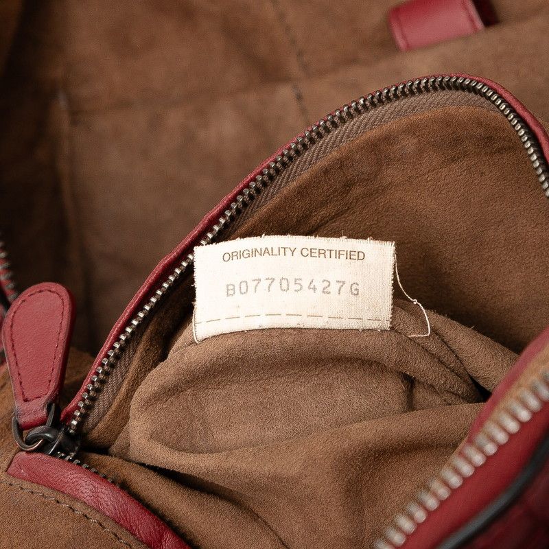 Bottega Veneta Intrecciato Backpack Wine Red Leather Women's Bottega Veneta