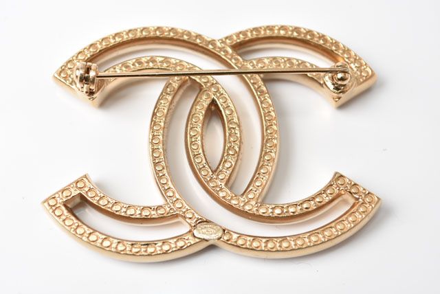 Chanel Brooch Pin Brooch Coco Mark Rhinestone Gold