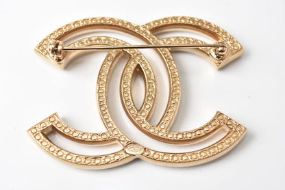 Chanel Brooch Pin Brooch Coco Mark Rhinestone Gold