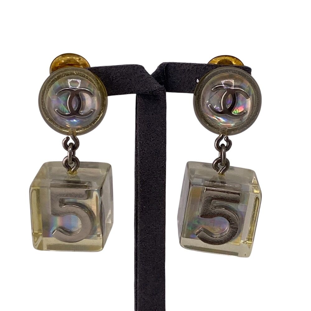 Chanel Cocomark No.5 Gp Earring Silver Ladies Brand