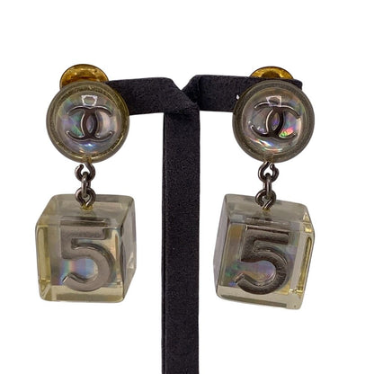 Chanel Cocomark No.5 Gp Earring Silver Ladies Brand