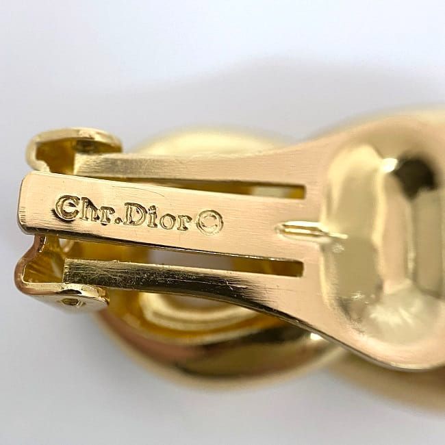 Christian Dior Earring Gold Excellent Condition Chain GP Used