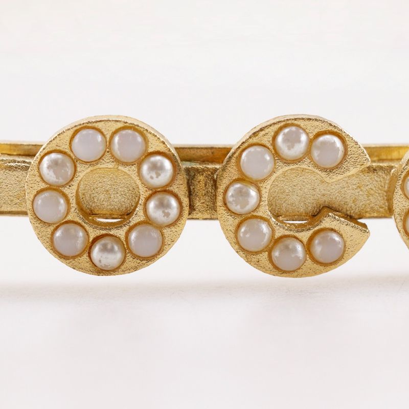 Chanel COCO Catsuit 01A Gold Plated And Faux Pearl Women's Other Accessories