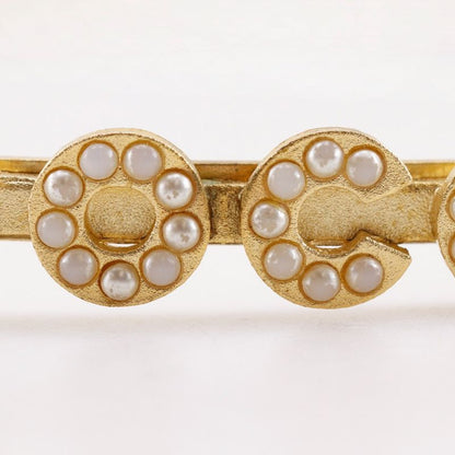 Chanel COCO Catsuit 01A Gold Plated And Faux Pearl Women's Other Accessories