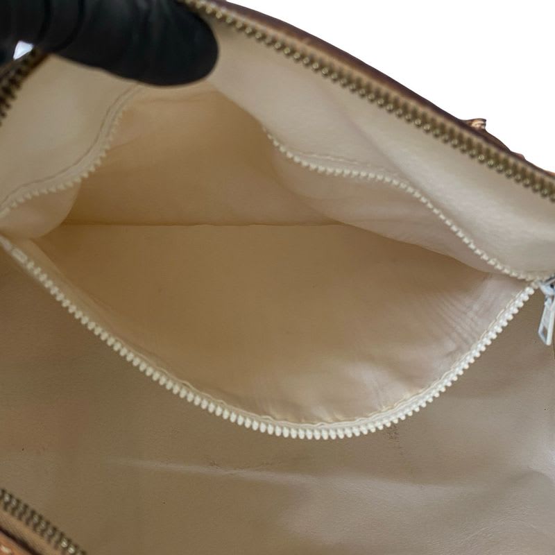 Celine Vintage Macadam Blason Triomphe Pattern Leather Handbag Mini Boston Bag