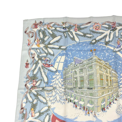 Hermes Carre 90 Noel Au 24 Faubourg Christmas At 24 Faubourg Silk Scarf