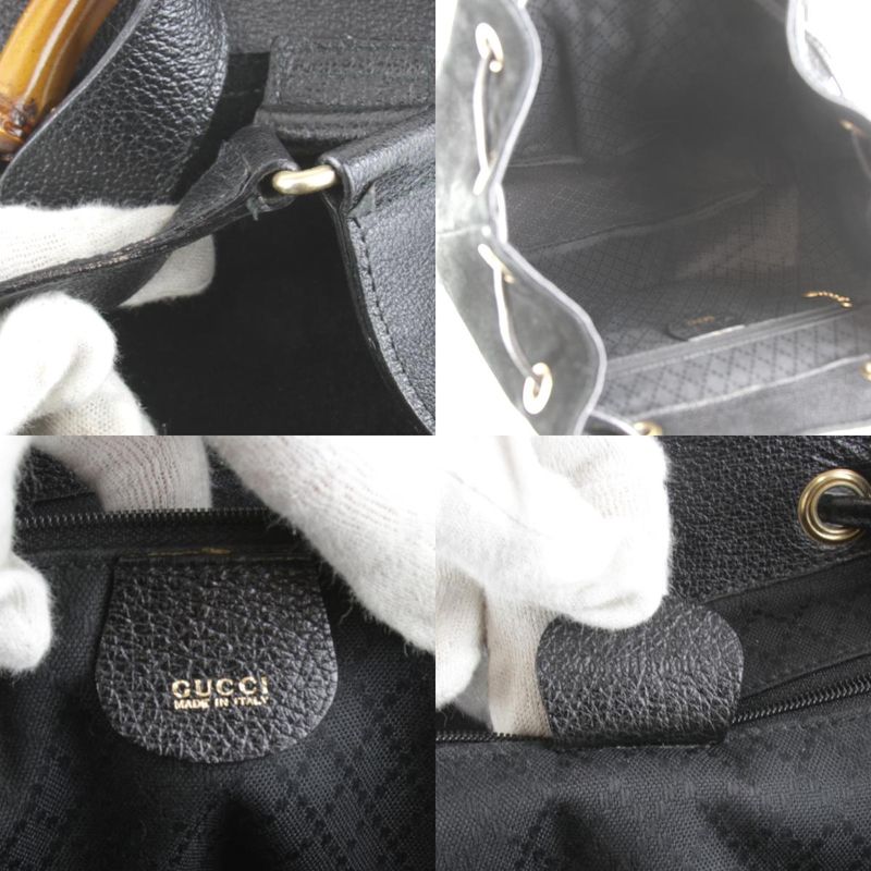 Gucci 003 1118 0016 Bamboo Backpack/daypack Black Suede