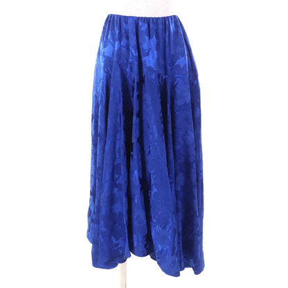Balenciaga 2020 625534 Floral Pattern Floral Long Flared Skirt Blue 36 Made In