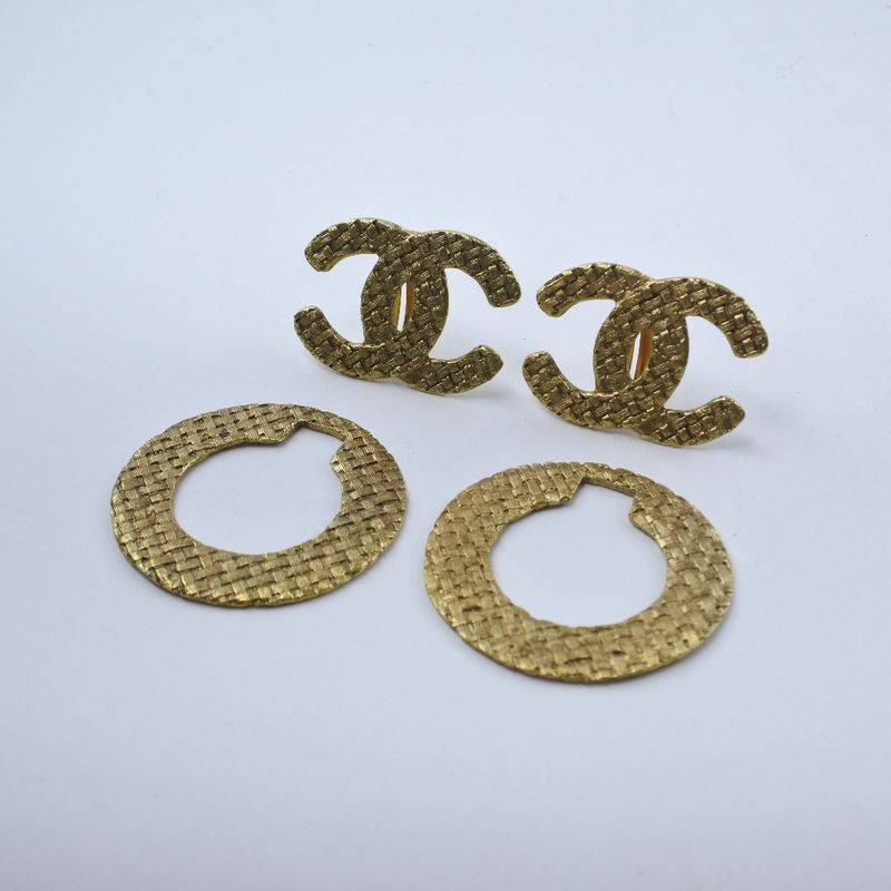 Chanel Coco Mark Mesh Gold Plated 29 Ladies 32.8g Earring