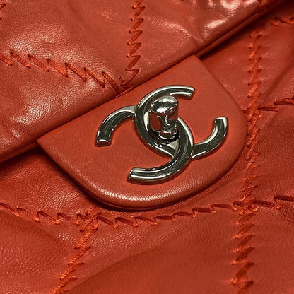 Chanel Shoulder Bag Ultra Stitch Orange Flap Bag / Silver Hardware / Chain