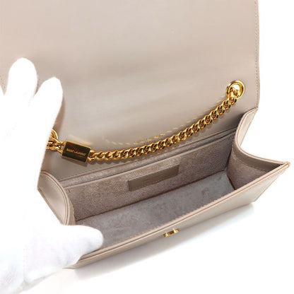 Saint Laurent Kate Small Chain Shoulder Bag Leather Beige 474366 90295375
