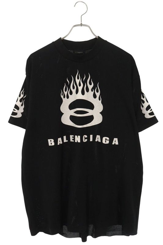 Balenciaga 794817 Tqv38 Logo Print Mesh T-shirt Men 1