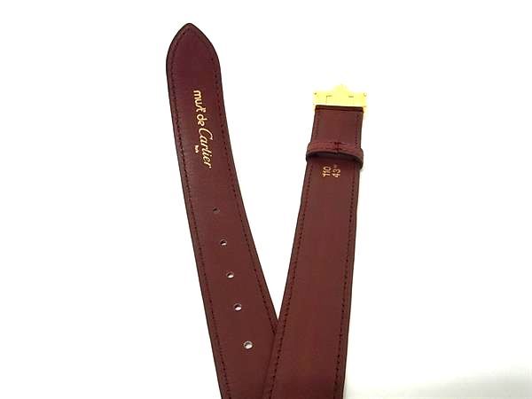 Cartier Must Line Leather Gold Hardware Belt Size 110 43 Men's Brown
