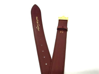 Cartier Must Line Leather Gold Hardware Belt Size 110 43 Men's Brown
