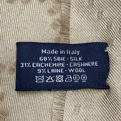 Chanel Stole (shawl) Beige Coco Mark/matelasse Wool Cashmere Silk