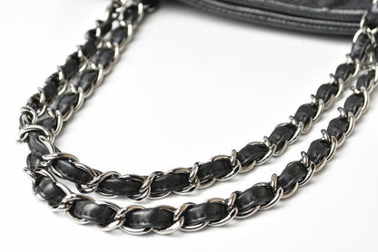 Chanel Tote Bag Chanel Chain Bag Vintage Patent Leather Quilted Stitching Black