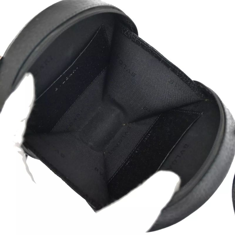 Bvlgari Bee Zero One Mini Shoulder Bag Logo Leather Black 80bs126