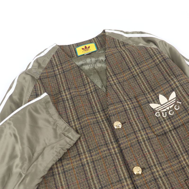 Gucci X Adidas Gucci X Adidas 710398 Three Stripes Trefoil Checkered Pattern