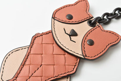 Bottega Veneta Key Ring Key Holder Bottega Veneta Bagcharm Cat Hibiscus Peach