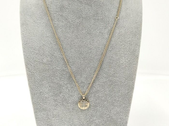 Chanel Necklace Coco Mark Medal Plated Gold B25A