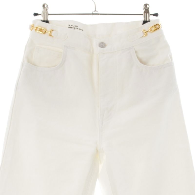 Celine Cotton Triomphe Denim Pants Jeans Bottoms N860 617R 01OQ White 25