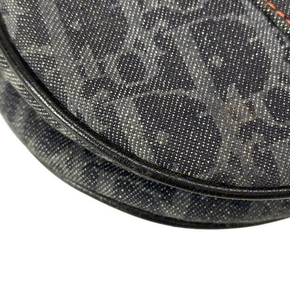Dior/christian Dior Shoulder Bag Saddle Bag Navy Black And Orange Leather