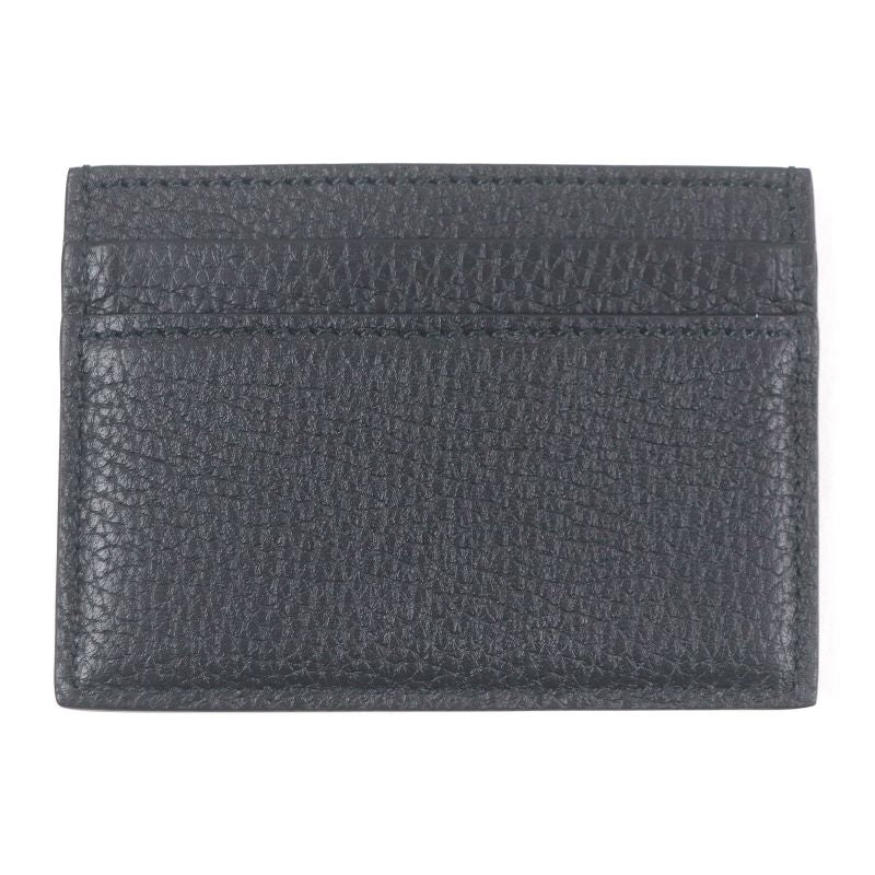 Gucci 771157 Silver Logo Hardware Leather Card Case Business Card Holder Black